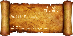 Apáti Margit névjegykártya